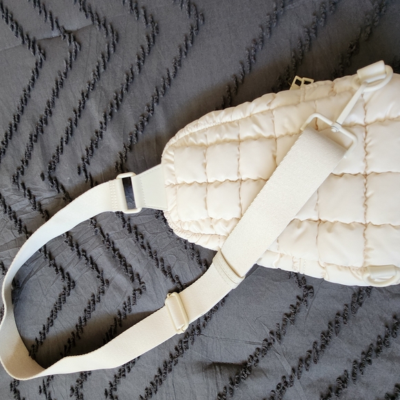 Madison West Cream Quilted Crossbody Bag - Picture 2 of 6